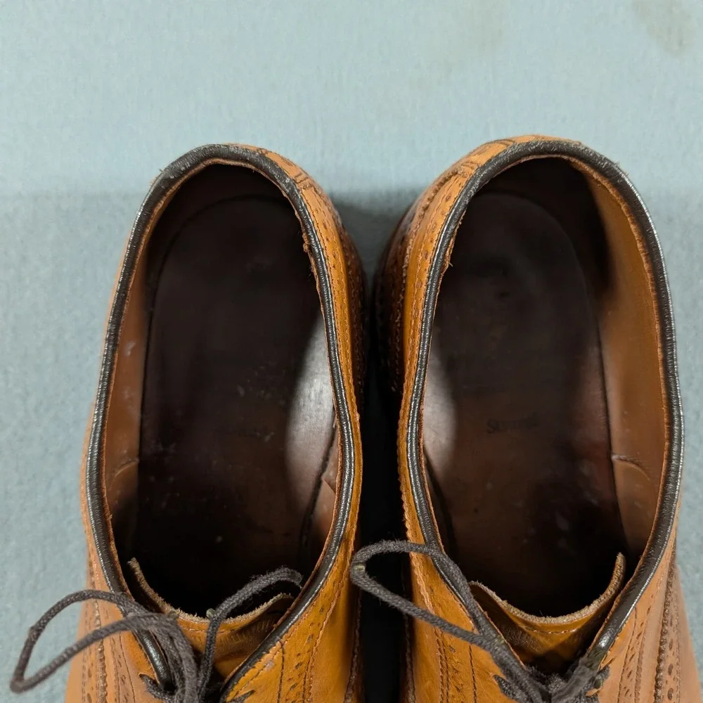 Allen Edmonds Strand Oxford Mens Size 12 Walnut Leather Brogue Dress Shoes